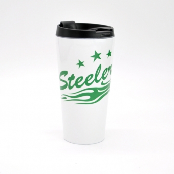 Steelers - Thermobecher - Logo - weiß